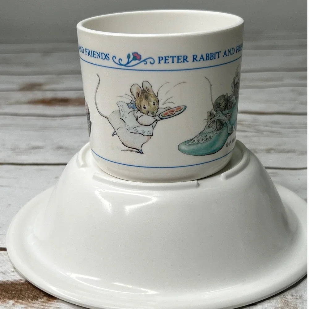 Eden Peter Rabbit and Friends Bowl Mug Set White Melamine Beatrix Potter OS